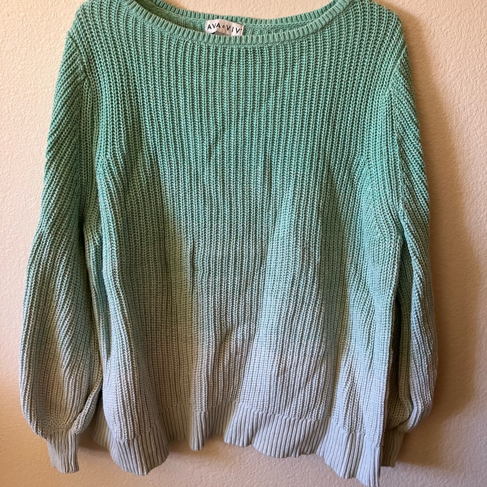 Ava&Viv Aqua Ombre Sweater, 1x